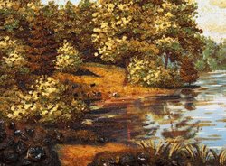Landscape “Lake in a pine forest”