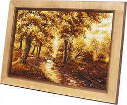 Landscape “House in the forest by the river”