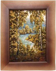 Landscape “Two birches by the lake”