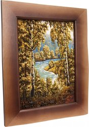 Landscape “Two birches by the lake”