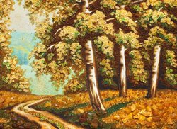 Landscape “Path in a birch grove”