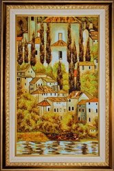 Painting “Church in Kassone: Landscape with Cypress Trees” (Gustav Klimt)