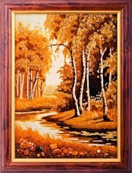 Landscape “Birches near a forest pond”