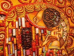 Volumetric triptych “Waiting - Tree of Life - Kiss” (Gustav Klimt)