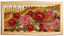 Panel “Peonies in Chinese painting” (Guohua graphics)