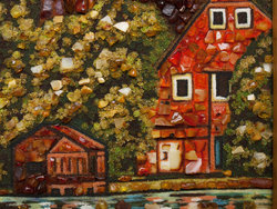 Painting “House in an Austrian commune: Unterach am Attersee” (Gustav Klimt)