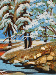 Landscape “Deer in a snowy forest”