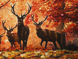 Panel "Deer in the forest"