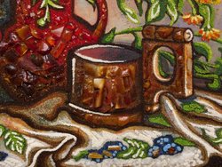"Still life with fruits and flowers"
