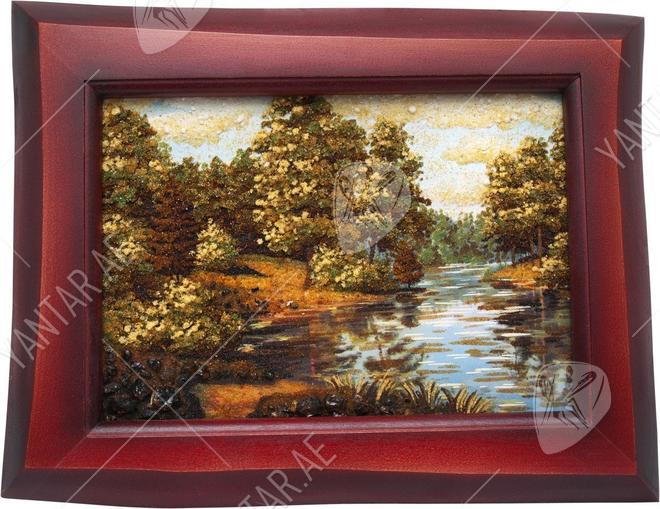 Landscape “Lake in a pine forest”