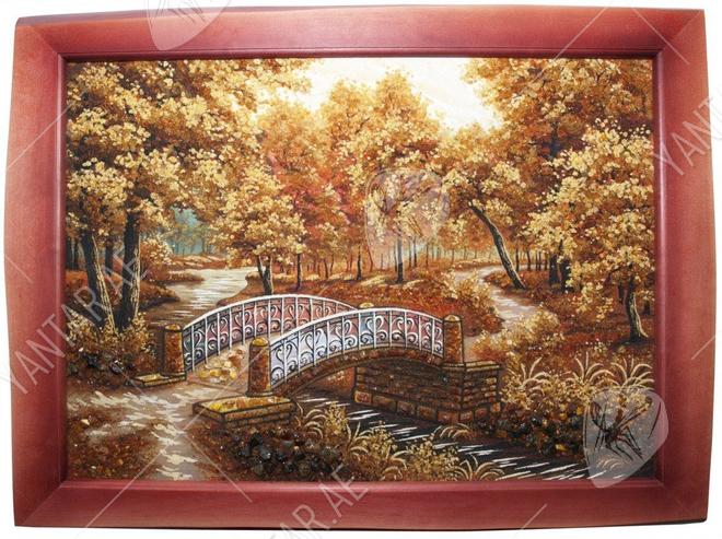 Landscape “Bridge in the autumn park”