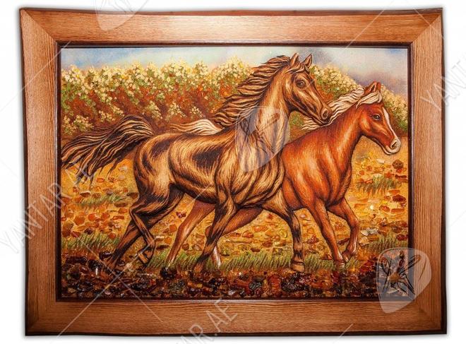Volumetric panel “Two horses”