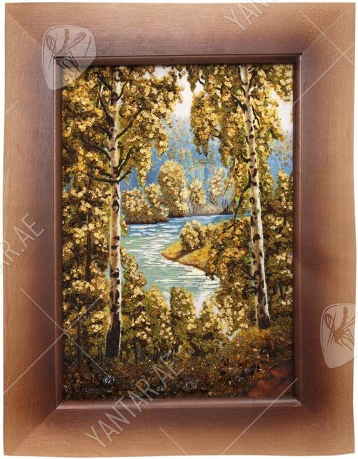 Landscape “Two birches by the lake”