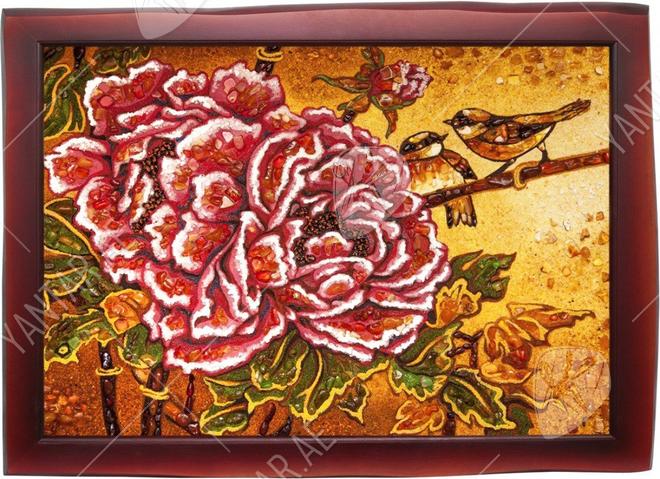 Panel "Peonies in Chinese painting"