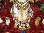 Panel with amber in combination with lurex and Swarovski stones “Avalokiteshvara”