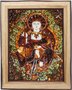 Panel with amber in combination with Swarovski stones and Kshitigarbha lurex
