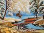 Landscape “Deer in a snowy forest”