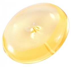 Pendant made of polished translucent amber in the shape of a ring