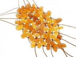 Polished healing thread beads with braided pendant