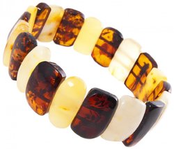 Amber bracelet with a combination of dark and light stones