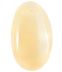 Pendant made of polished amber in pastel colors