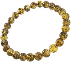Bracelet made of greenish amber beads