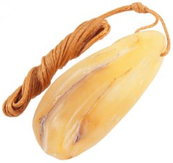 Pendant made of polished amber (medicinal) with relief carvings