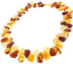 Amber beads made of multi-colored stones