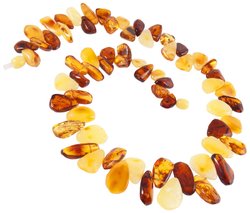 Amber beads made of multi-colored stones