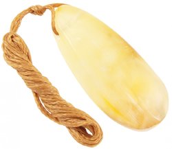 Amber polished drop-shaped pendant (medicinal)