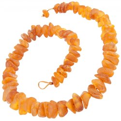 Beads made of polished honey amber stones