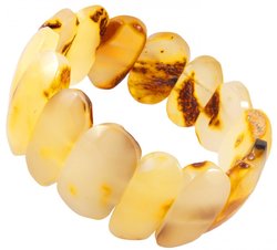 Bracelet made of polished amber plates
