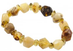 Bracelet made of multi-colored amber