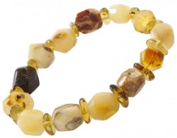 Bracelet made of multi-colored amber