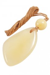 Stone pendant with amber ball