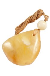 Pendant with stone and amber ball