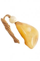 Pendant with stone and amber ball