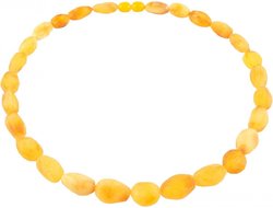 Beads made of light polished amber “Grapes”