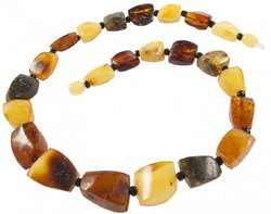 Beads made of multi-colored amber stones