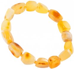 Bracelet made of polished amber stones