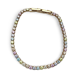 Rainbow Tennis bracelet with zircons
