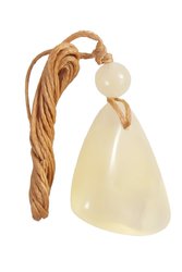 Triangular-shaped pendant with an amber ball