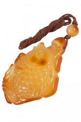 Amber pendant in the shape of a fish