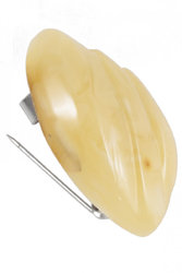 Carved amber brooch “Angel Wing”