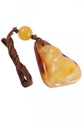 Amber pendant on waxed thread “Shell”
