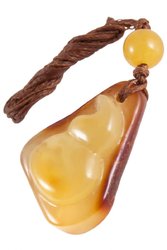 Amber pendant on waxed thread “Shell”
