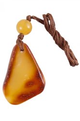 Amber pendant on waxed thread “Shell”
