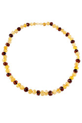 Beads with a combination of light and dark amber