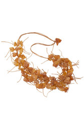 Polished amber beads “Travka”