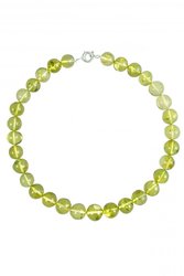 Beads made from greenish amber beads